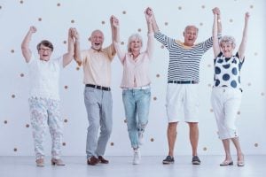 energetic healthy happy elderly people